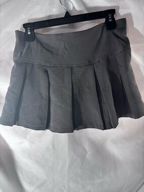 Essentials Dark Gray Pleated Mini Skirt